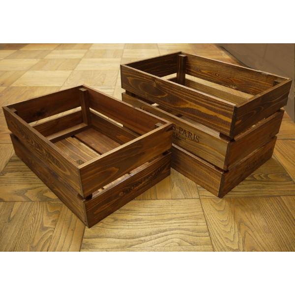 木製収納箱 ダークブラウン 30年前 木製収納箱 ダークブラウン 30年前