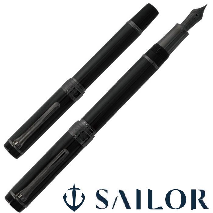 セーラー万年筆 万年筆 CYLINT シリント ブラックステンレス 21金 黒