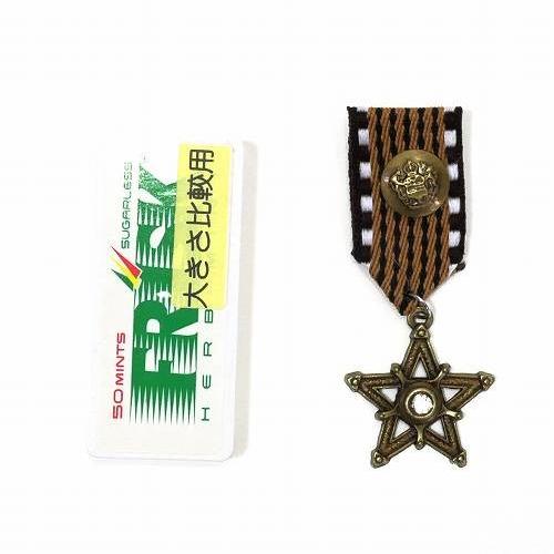 バッジ ミリタリー 勲章 茶色 スター cn3 勲章バッジ ワッペン風 WP