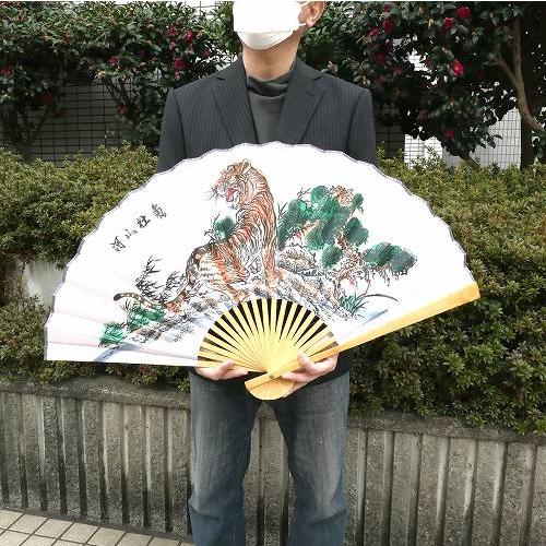 扇子 大きい 虎 飾り扇子 ビッグ扇子 ジャンボ扇子 約50cm 幅85cm