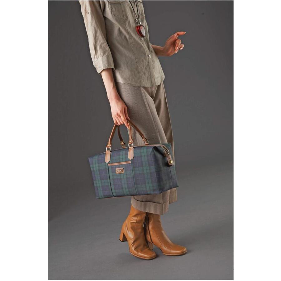 国産ボストンバッグ チェック柄耳折れボストン 旅行 トラベル 2泊3日