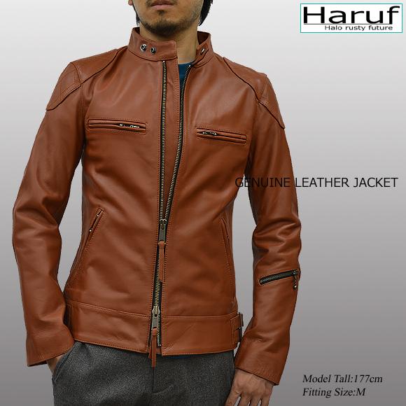 Haruf（ハルフ） シングル ライダースジャケット レザージャケット 革