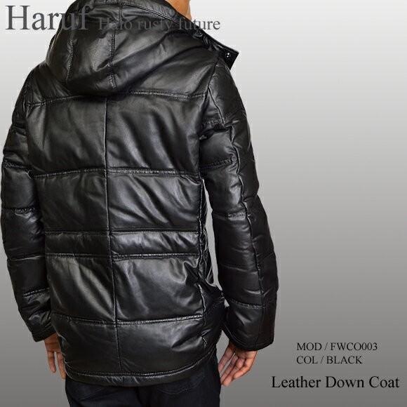 Haruf（ハルフ） レザーダウンコート レザージャケット 本革 メンズ
