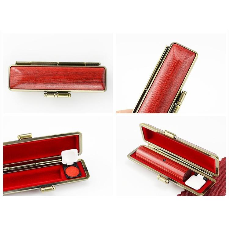 希少 赤い木目調ペンケース スワンの刻印付き 希少 赤い木目調ペン