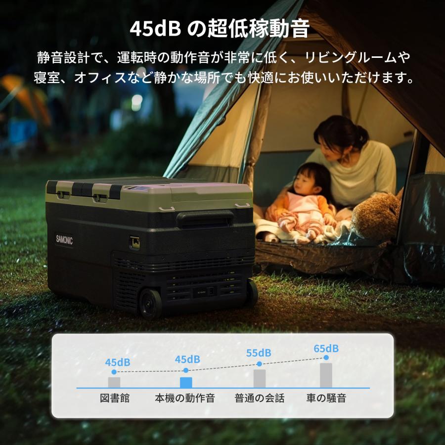 バッテリー付き！ポータブル冷蔵冷凍庫 車載冷蔵庫 バッテリー式 2室