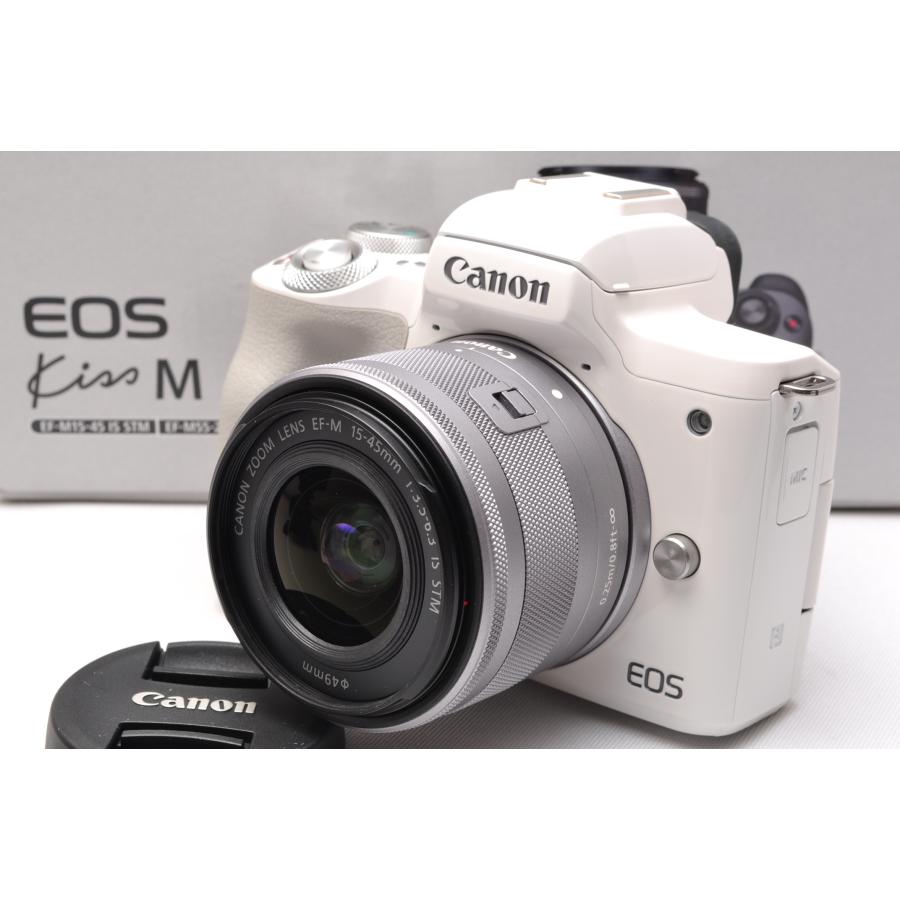極美品⭐Canon EOS Kiss Mレンズキット ホワイト⭐SDカード付