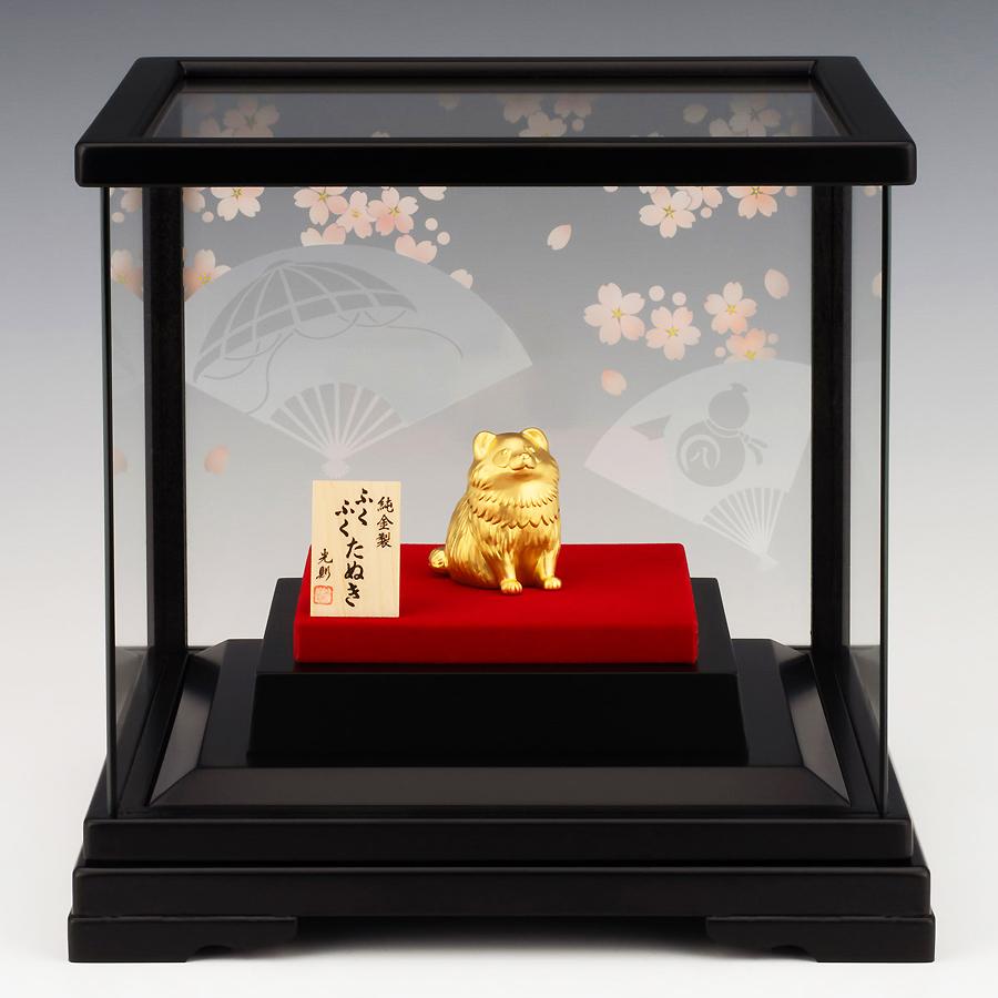 ふくふくたぬき｜純金製置物/ガラスケース 造幣局刻印品 : HIKARI