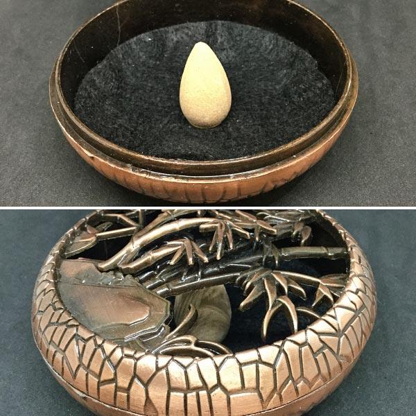 香炉 皿型 透かし彫り 合金 お香立て 花 癒し 植物 インテリア 和風