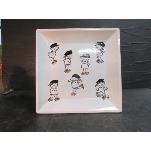 橘銘横山隆一フクちゃん絵プレート皿 漫画飾り皿 まんがふくちゃん
