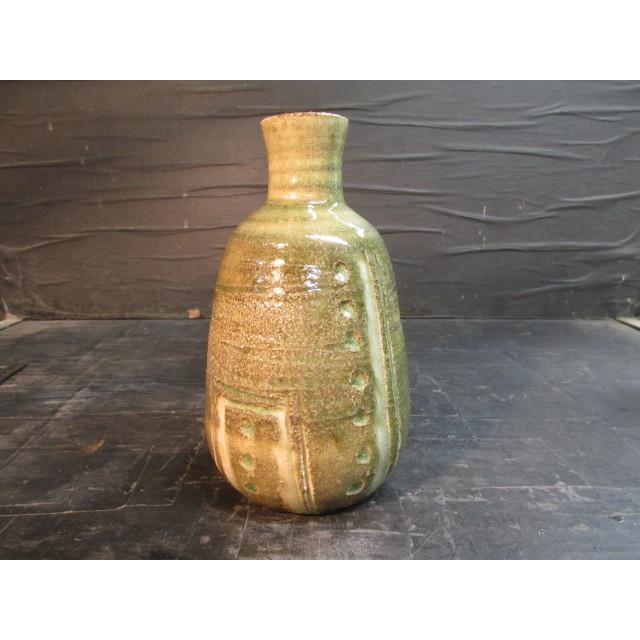 加藤舜陶 灰釉 彫文 壷 花瓶 花器 花入 花生 共箱 陶器 陶芸 作家