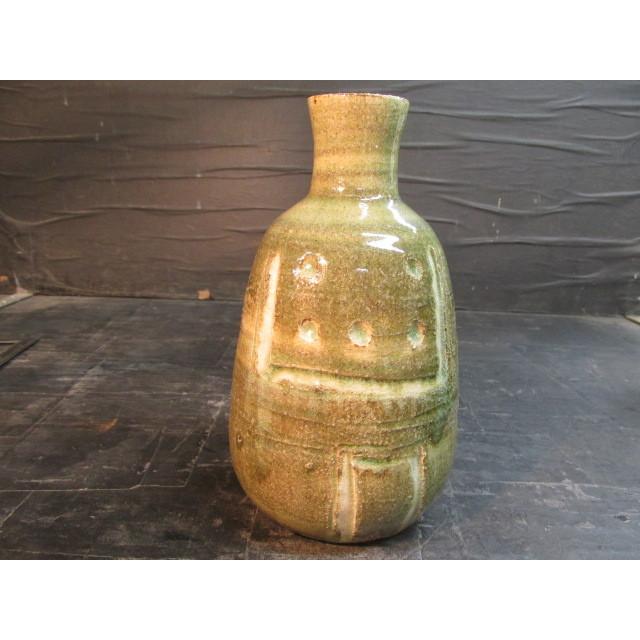 壷□古信楽灰被窯変瓶 古壺 灰釉涙艮 土物 花瓶花器 オブジェ時代物