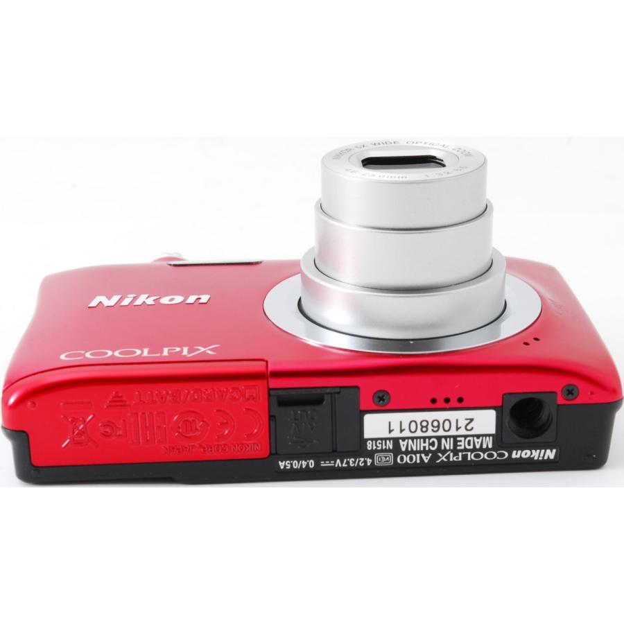 COOLPIX ニコン コンデジ Nikon A100 レッド 中古 新品SDカード付き