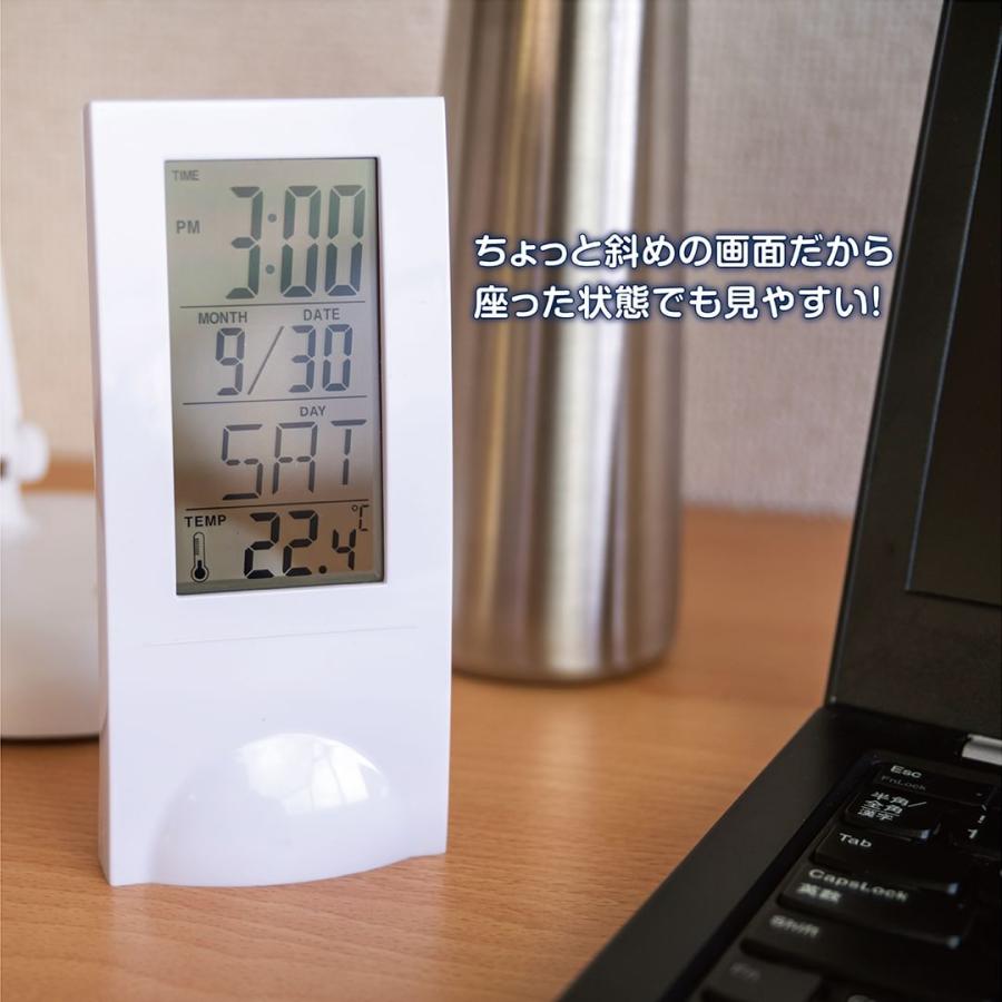 1984レトロデザイン デジタル時計 ダイヤル式調光 多機能アラーム 温度