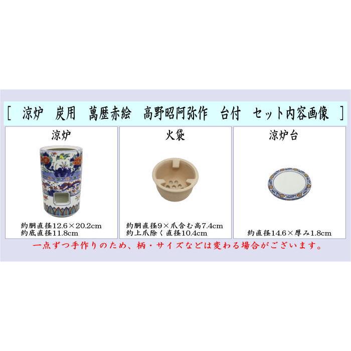煎茶道具 涼炉 萬歴赤絵 高野昭阿弥作 炭用台付 茶道 : 茶道具いまや