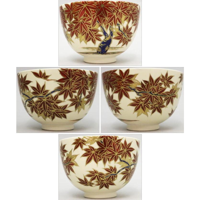 茶道具 抹茶茶碗 京焼 紅葉 清閑寺窯 杉田祥平作 茶道 : 茶道具いまや