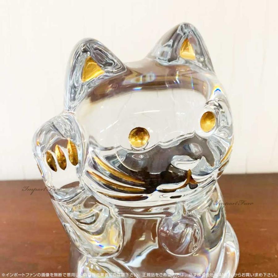 バカラ（Baccarat） まねき猫 招き猫 クリスタル 座布団付 Lサイズ