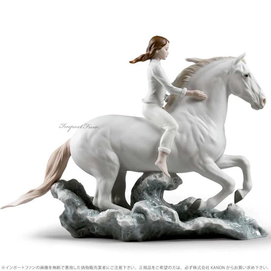 LLADRO（リヤドロ） 海辺を駆けて 馬 ウマ 午 少女 置物 01009371