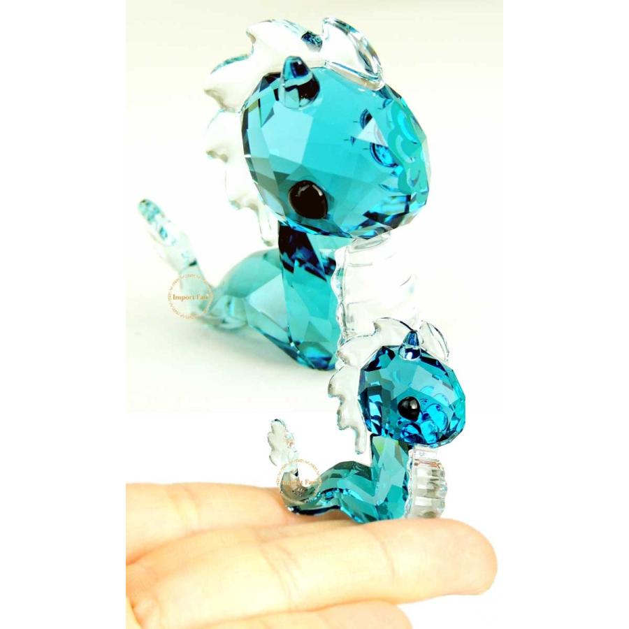 Swarovski 青いドラゴン クリスタル タツ Swarovski 青いドラゴン