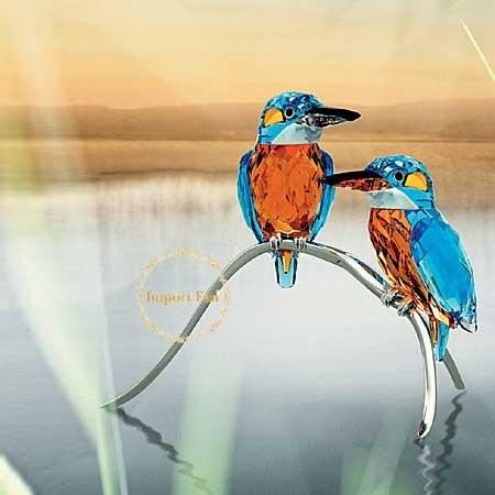 スワロフスキー カワセミ 貴重な廃盤Malachite Kingfishers