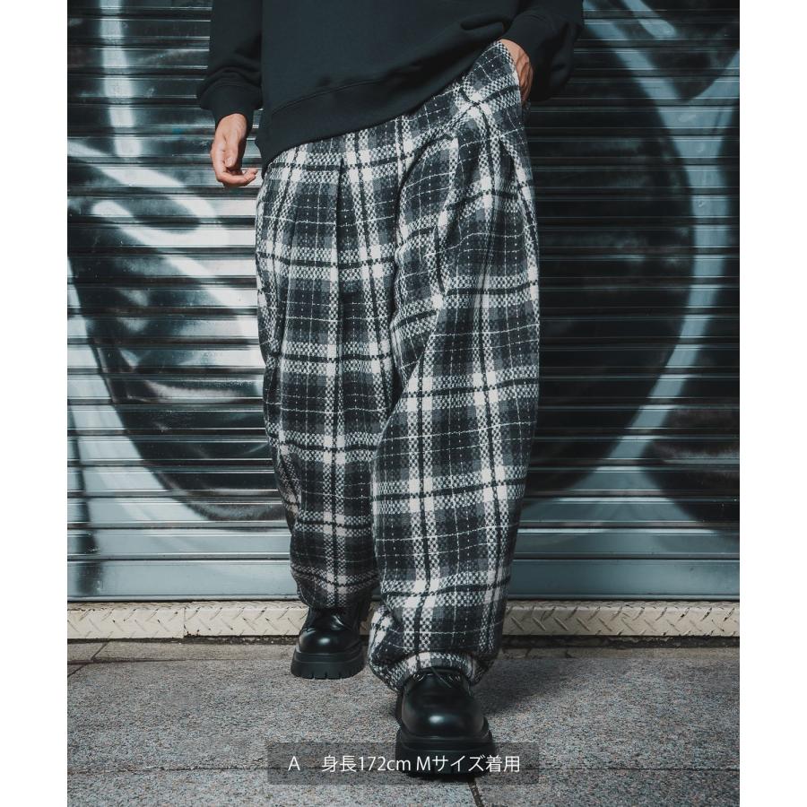 improves（インプローブス） ワイドパンツ メンズ チェック柄 大きめ