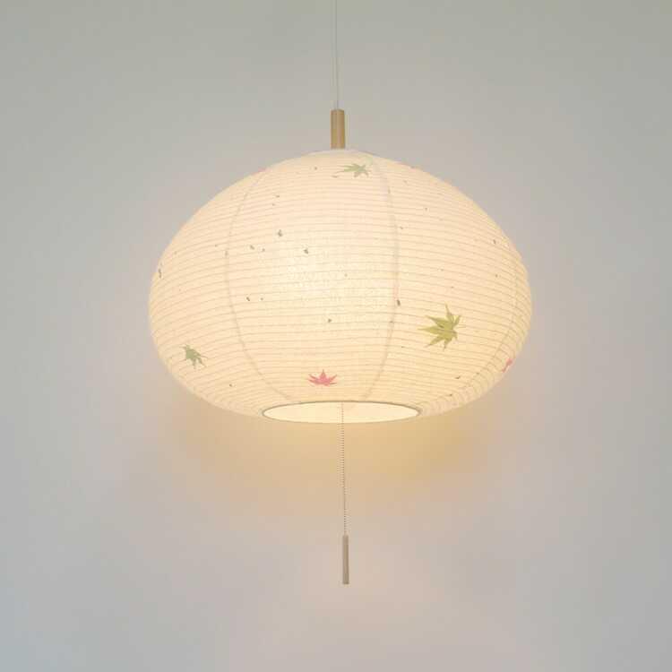 みぃたん様2灯径40㎝チリ入り和紙提灯ペンダント照明 みぃたん