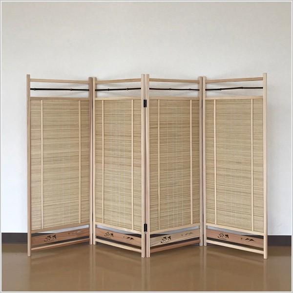 今季完売】衝立 和風 屏風 おしゃれ 夏屏風 木製 簾屏風 国産 間仕切り
