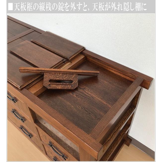 からくりタンス 和風 からくり箪笥 木製 からくりダンス 無垢 からくり
