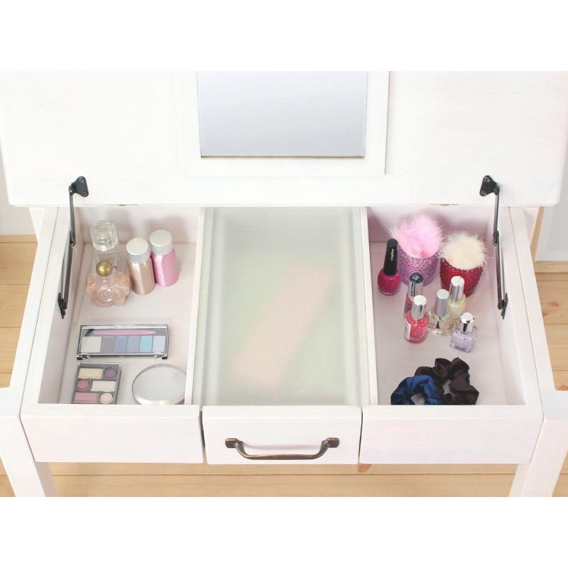 テーブル ドレッサー デスク 収納 コスメ センターテーブル 鏡 化粧鏡