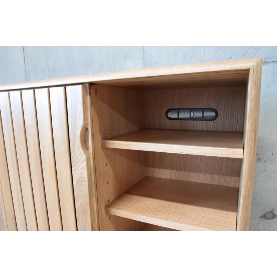 サイドボード 120 オーク 無垢材 キャビネット 天然木 木製 収納 ナラ