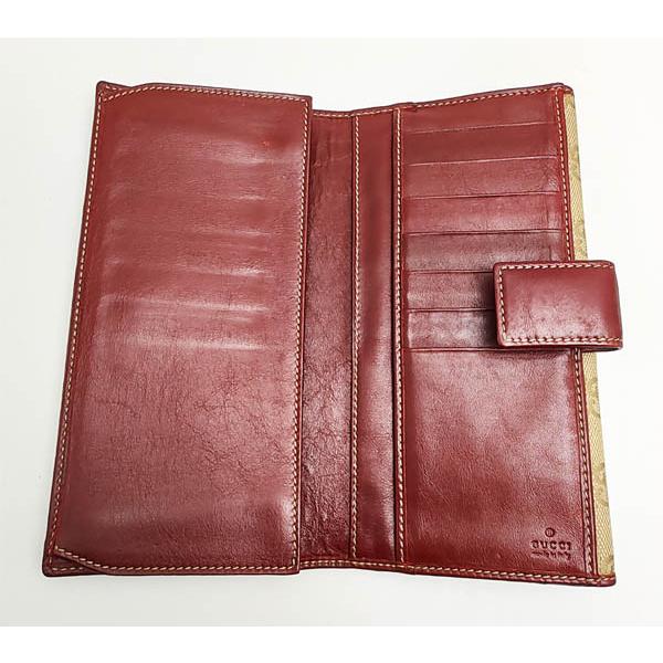 GUCCI（グッチ） 中古品 Wホック二つ折り長財布 GGキャンバス ベージュ
