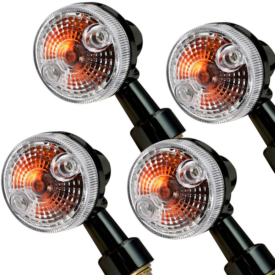 W650 オレンジ 丸型ウィンカー 4個セット W3