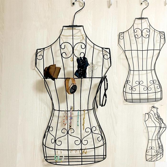 トルソー ワイヤー アイアン マネキン ハンガー インテリア 黒 INK