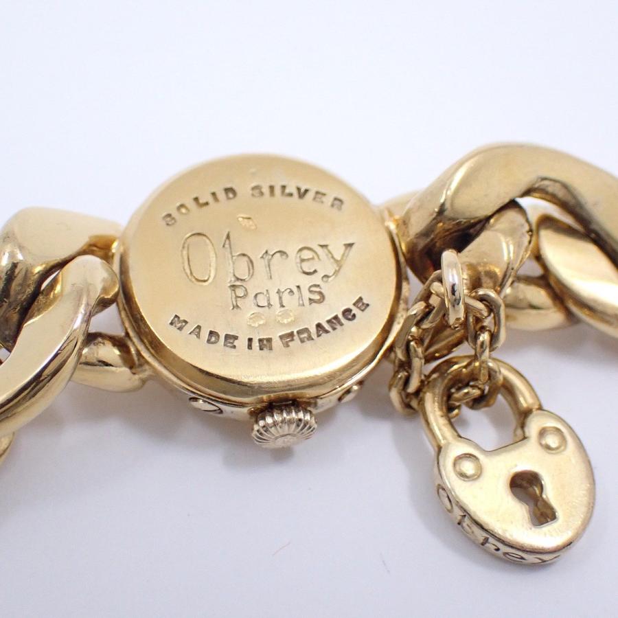 Obrey オブレイ ソリッドシルバー ゴールド色 チェーンブレスウォッチ