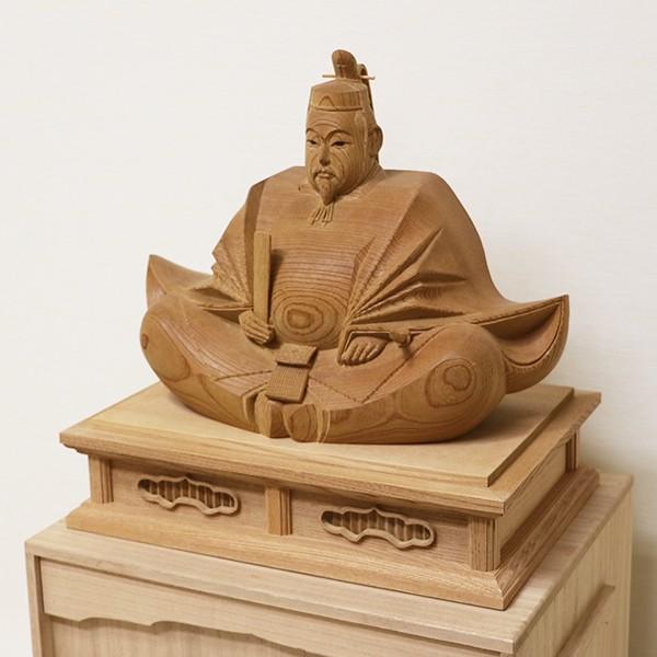 井波彫刻 木彫り 天神様 菅原道真公 菅公 学問の神様　共箱　伝統　工芸品 井波彫刻 木彫り 天神様 菅原道真公 菅公 学問の神様 共箱 伝統 工芸