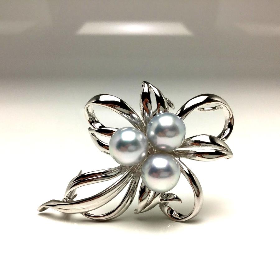 真珠 ブローチ パール アコヤ真珠 真珠ブローチ パールブローチ 8.0