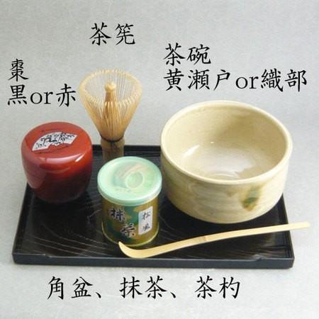 茶道具 おもてなし 抹茶6点セット 抹茶、茶せん、お盆、茶杓、なつめ