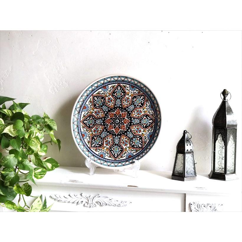 トルコ陶器飾り皿 直径30cmプレート キュタフヤ アルハンブラ工房