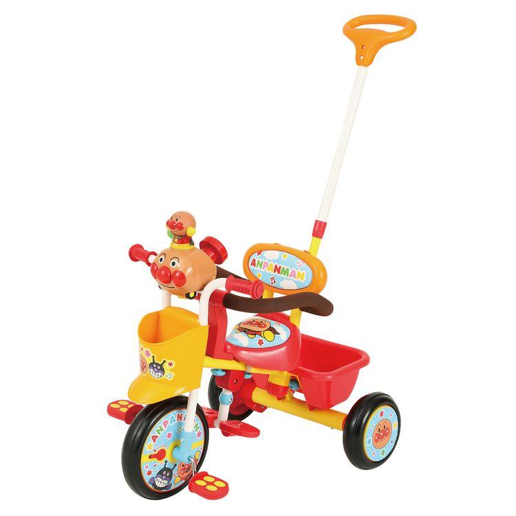 エムアンドエム 三輪車 1歳 手押し棒付き 子供用 アンパンマン