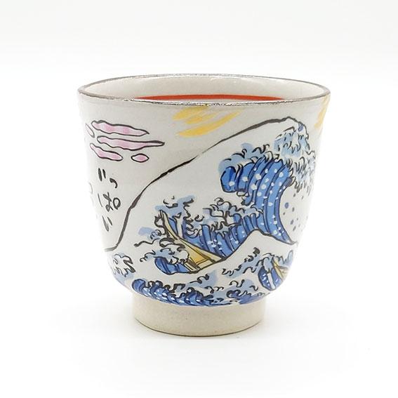 夕立窯 江戸の旅 湯呑み ペア 夫婦茶碗 湯飲み 組湯呑 うさぎ 富士山