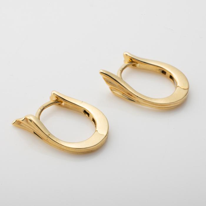 ドロップ フープ 中折れ 開閉式 ピアス K18YG K18 イエローゴールド 18