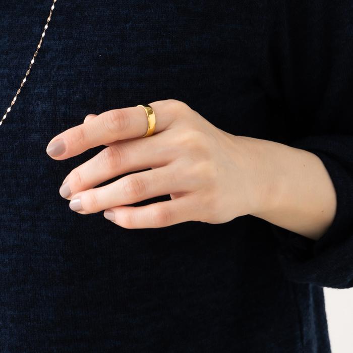 24金 K24 純金 リング 指輪 ゴールド 豪華 平打ち デザイン 約4.7g(10