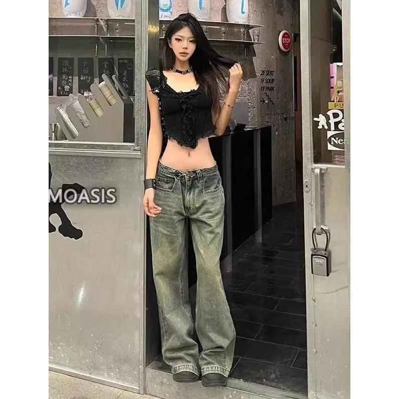 デニム パンツ ジーンズ 韓国 ストリート系 ダンス 衣装 グランジ Y2K