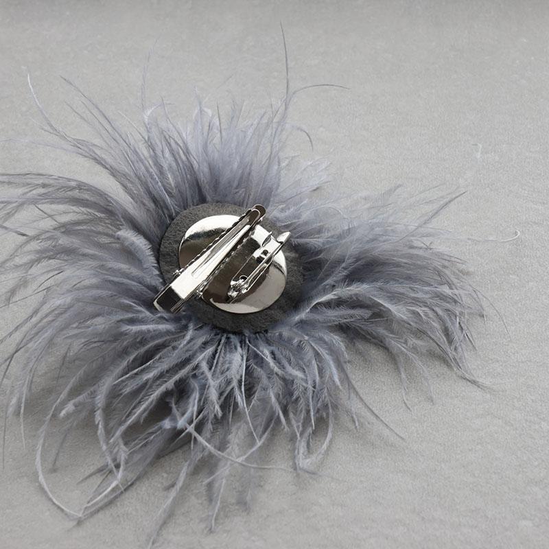 オーストリッチ フェザーコサージュ オフホワイト オーストリッチ