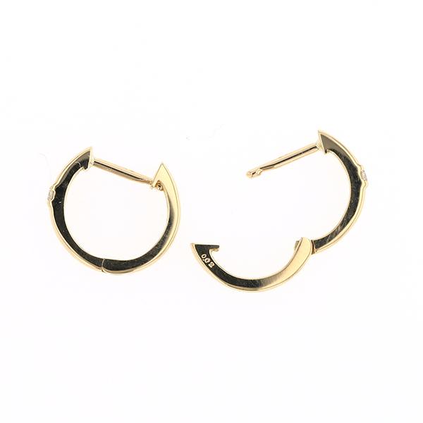 ジュエリーフィガロ K18 YG ダイヤモンド フープピアス フープ 中折れ