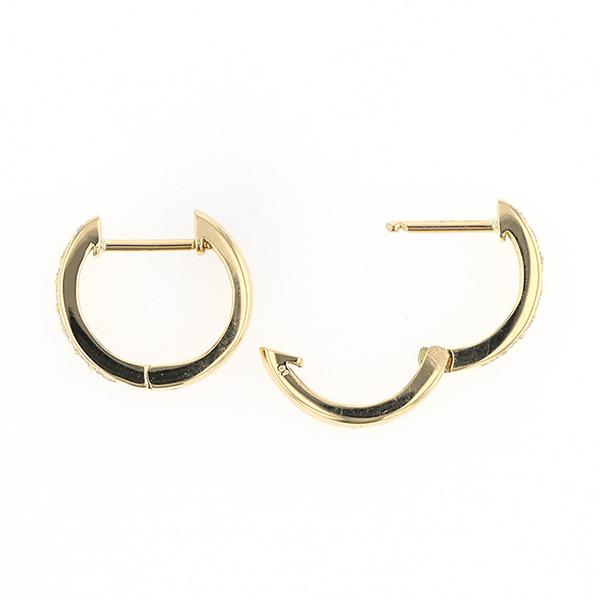 ジュエリーフィガロ K18 YG ダイヤモンド フープピアス 中折れ式