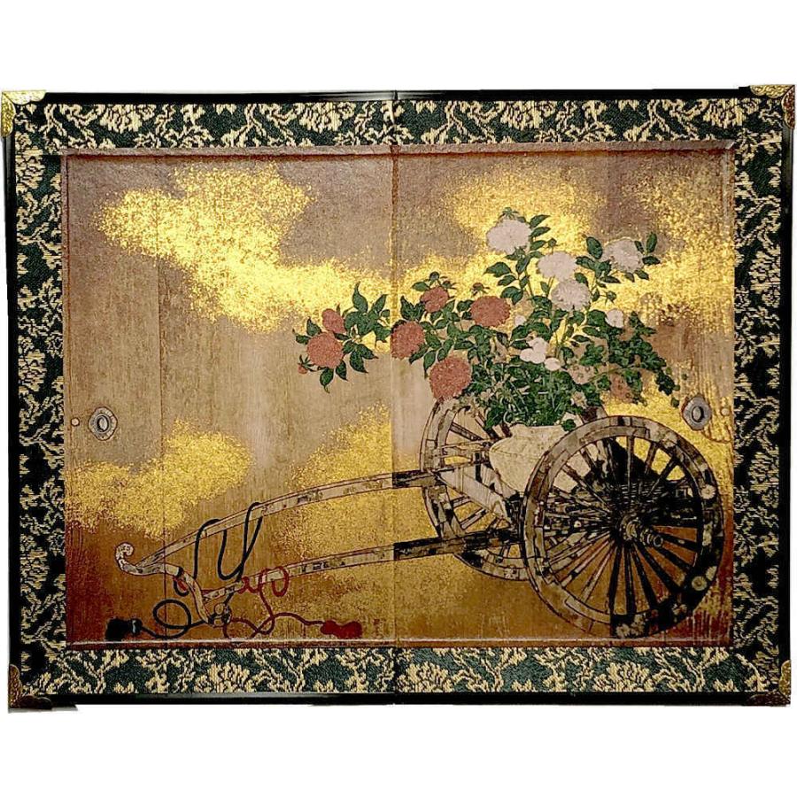 花車図 狩野深幽筆 日本の名画 二曲一双屏風 : 日本のおみやげ専門店