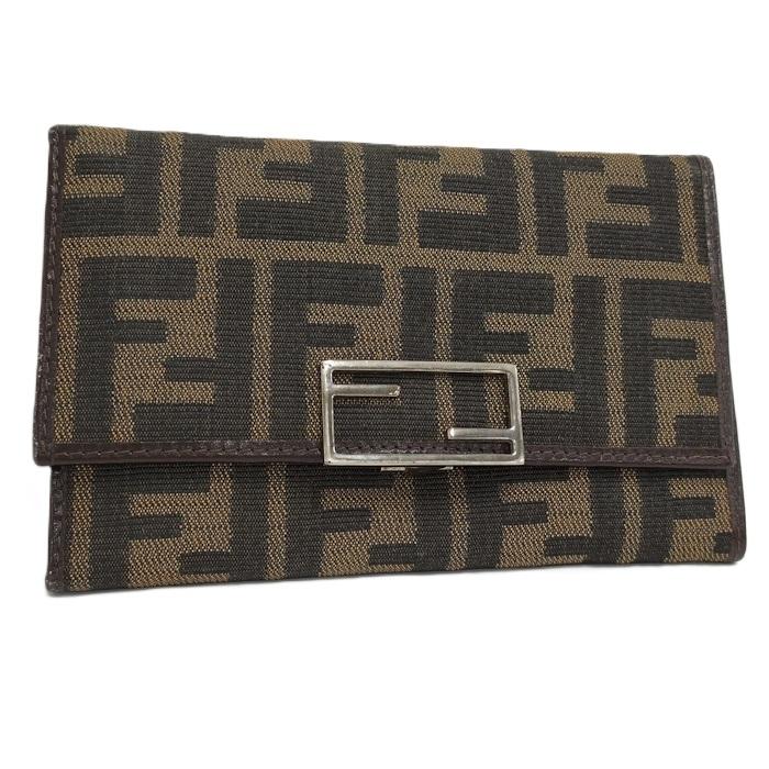 FENDI（フェンディ） 三つ折り財布 ズッカ キャンバス ブラウン : JJ
