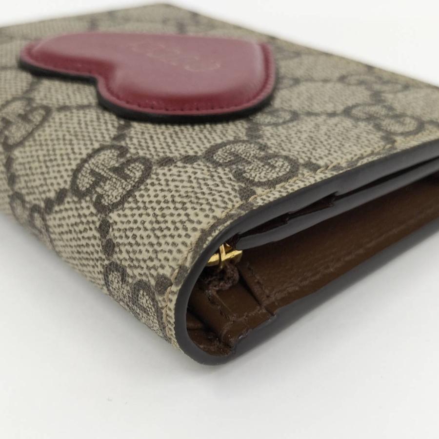 GUCCI（グッチ） 二つ折り財布 ハートモチーフ GGスプリーム PVC
