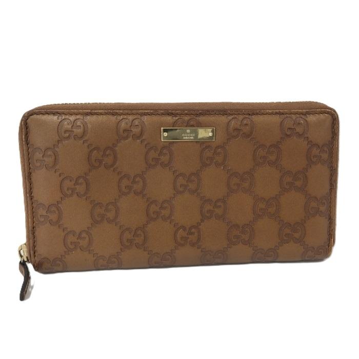GUCCI（グッチ） ラウンドファスナー長財布 グッチシマ レザー