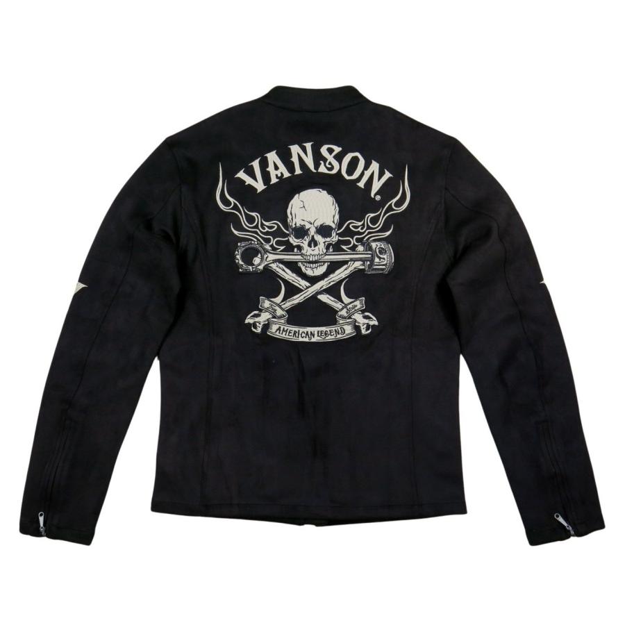 VANSON（バンソン） スカル クロスボーン刺繍 フェイク スエード